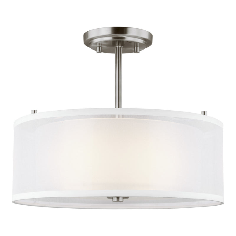 Generation Lighting 7737302EN3-962 Elmwood Park Two Light Semi-Flush Mount, Brushed Nickel Main Image.jpg