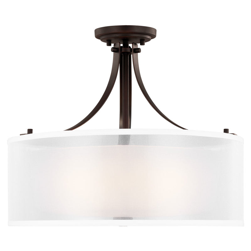 Generation Lighting 7737303-710 Elmwood Park Three Light Semi-Flush Mount, Bronze Main Image.jpg