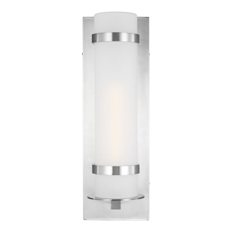 Generation Lighting 8718301-04 Alban One Light Outdoor Wall Lantern, Satin Aluminum Alternate Image.jpg