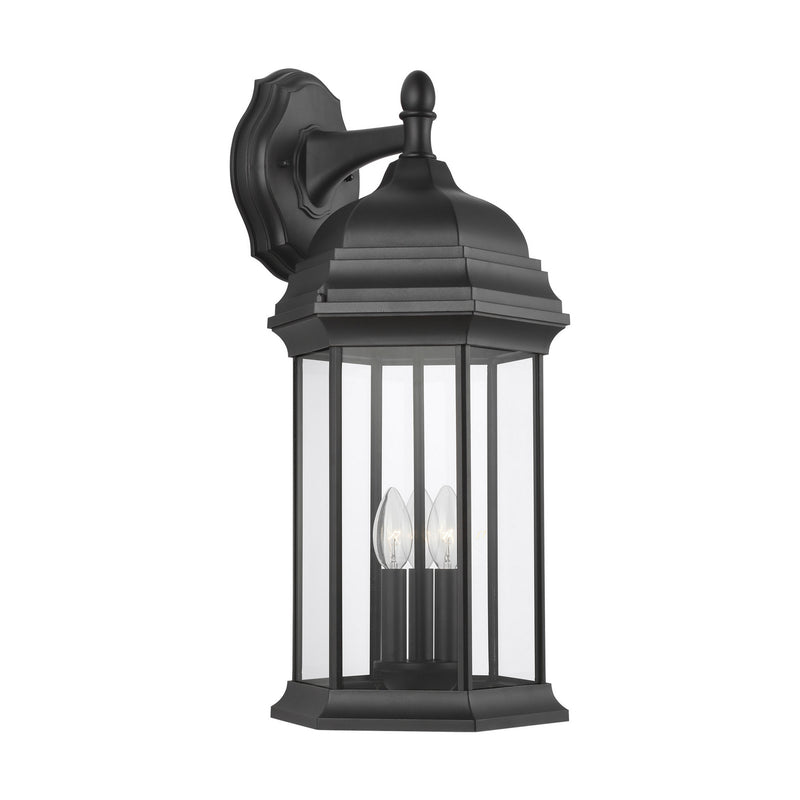 Generation Lighting 8738703EN-12 Sevier Three Light Outdoor Wall Lantern, Black Main Image.jpg