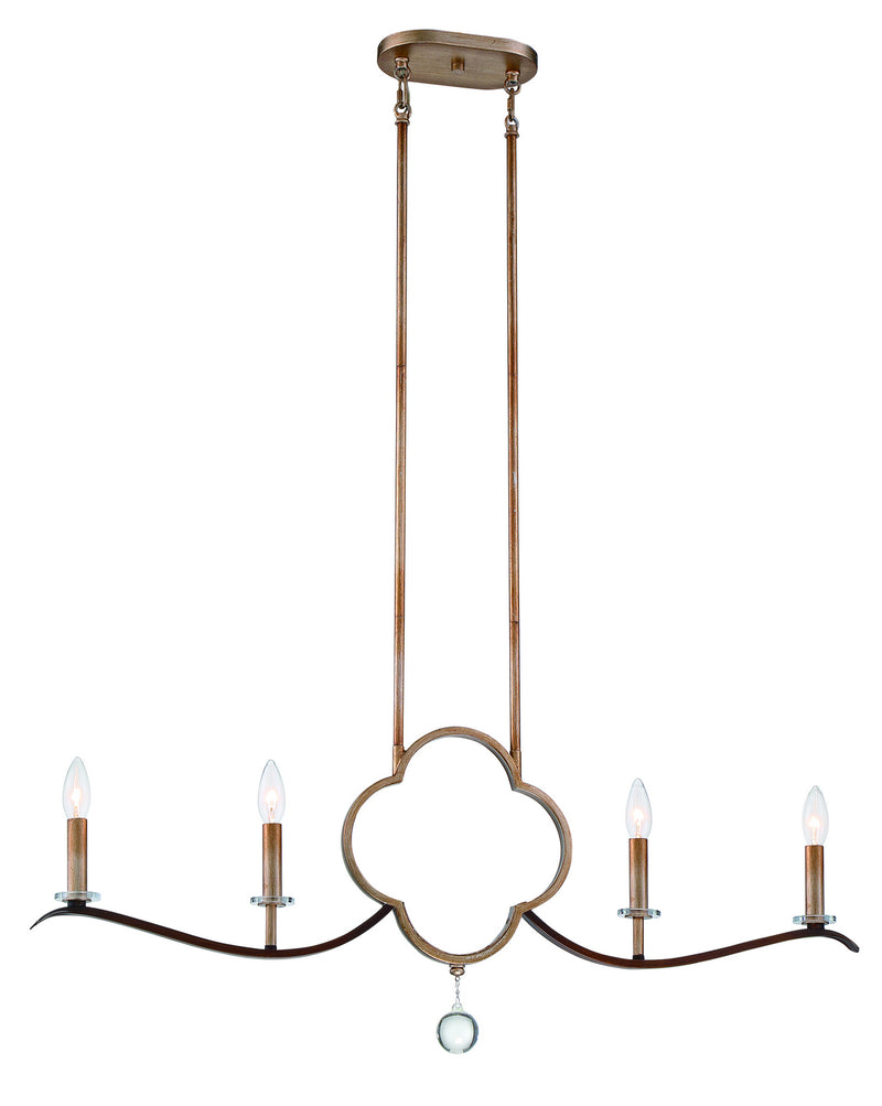 Minka-Lavery 4834-690 Ava Libertine Four Light Island Pendant, Pale Gold With Distressed Bronze Main Image.jpg