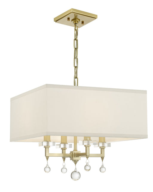 Crystorama 8105-AG Paxton Four Light Chandelier Aged Brass Main Image.jpg