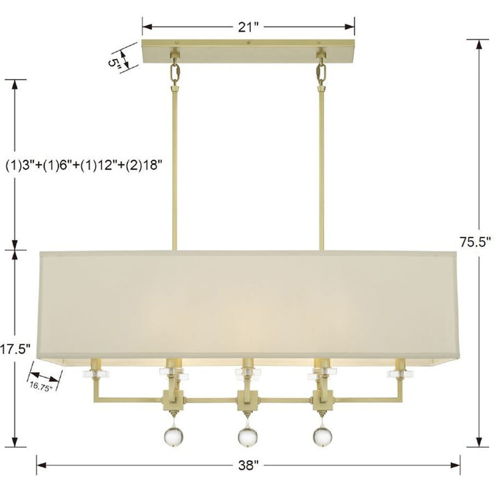 Crystorama 8109-AG Paxton Eight Light Chandelier Aged Brass Alternate Image 4.jpg