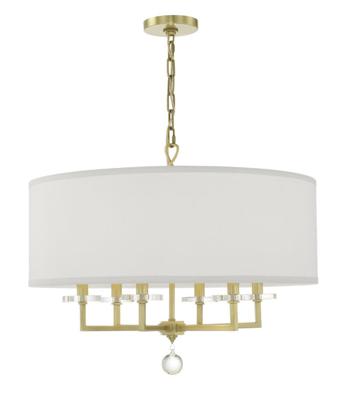 Crystorama 8116-AG Paxton Six Light Chandelier Aged Brass Main Image.jpg
