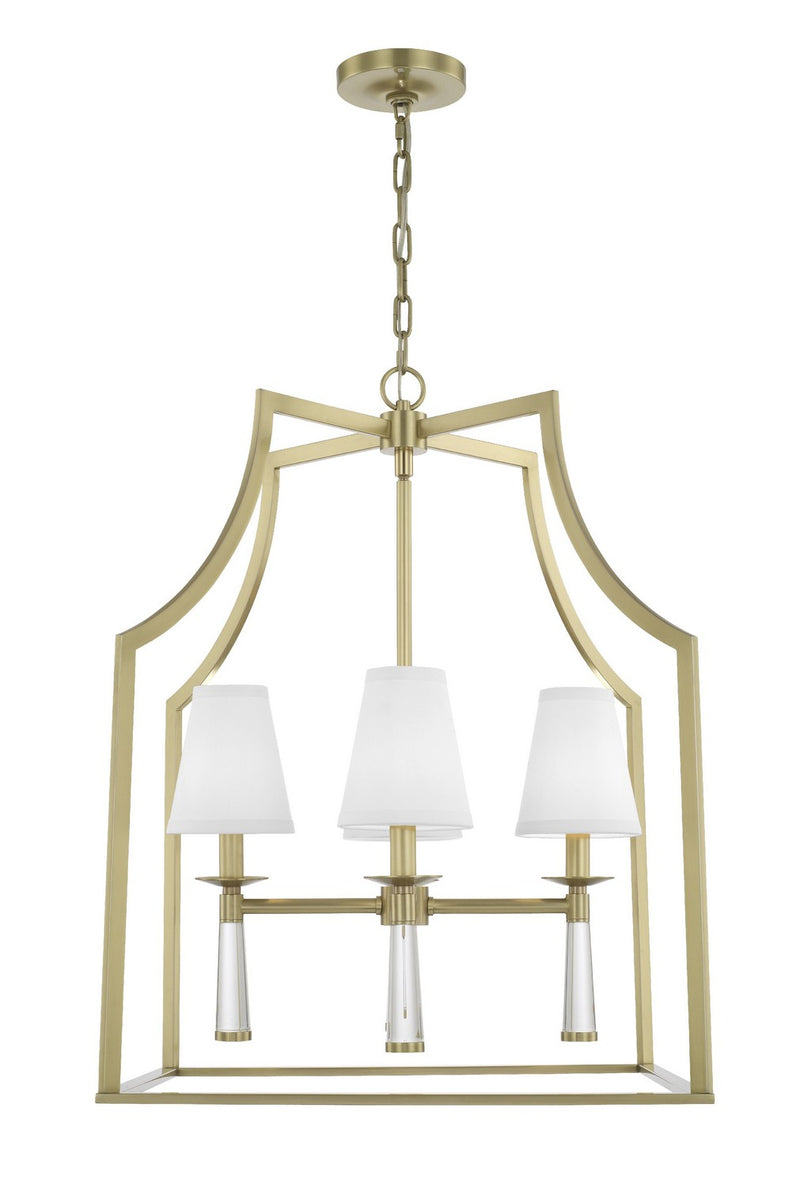 Crystorama 8864-AG Baxter Four Light Chandelier Aged Brass Main Image.jpg