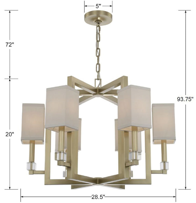 Crystorama 8886-AG Dixon Six Light Chandelier Aged Brass Alternate Image 4.jpg