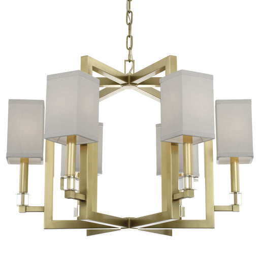 Crystorama 8886-AG Dixon Six Light Chandelier Aged Brass Main Image.jpg