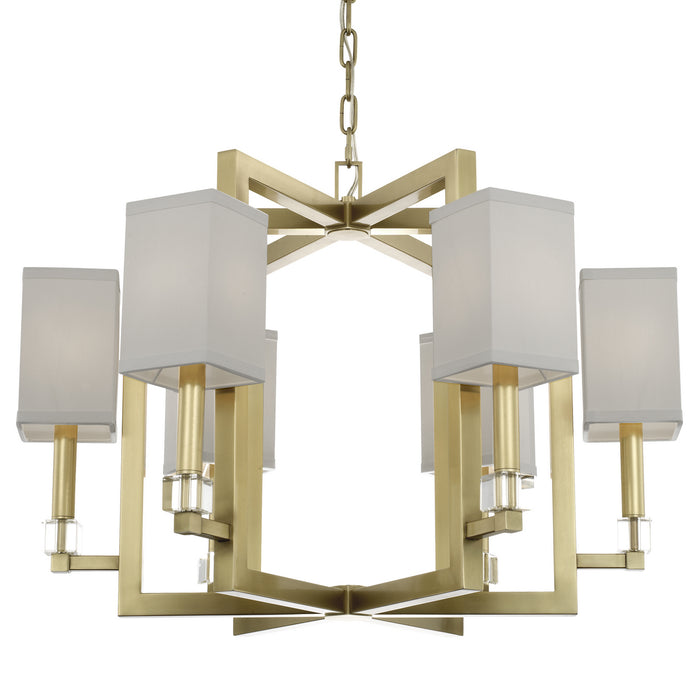 Crystorama 8886-AG Dixon Six Light Chandelier Aged Brass Main Image.jpg