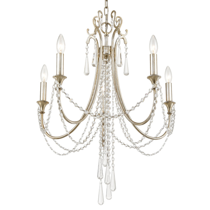 Crystorama ARC-1905-SA-CL-MWP Arcadia Five Light Chandelier Antique Silver Alternate Image.jpg