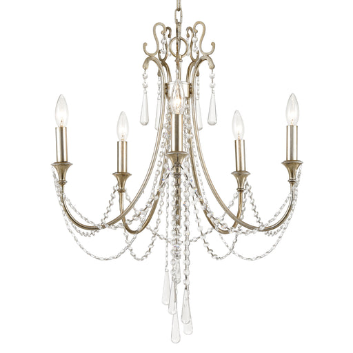 Crystorama ARC-1905-SA-CL-MWP Arcadia Five Light Chandelier Antique Silver Main Image.jpg