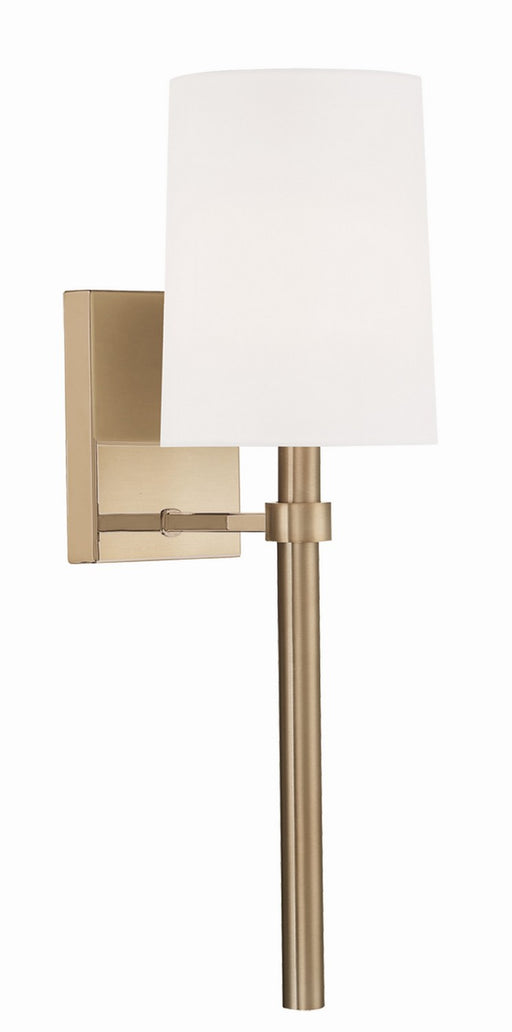 Crystorama BRO-451-VG Bromley One Light Wall Sconce Vibrant Gold Main Image.jpg