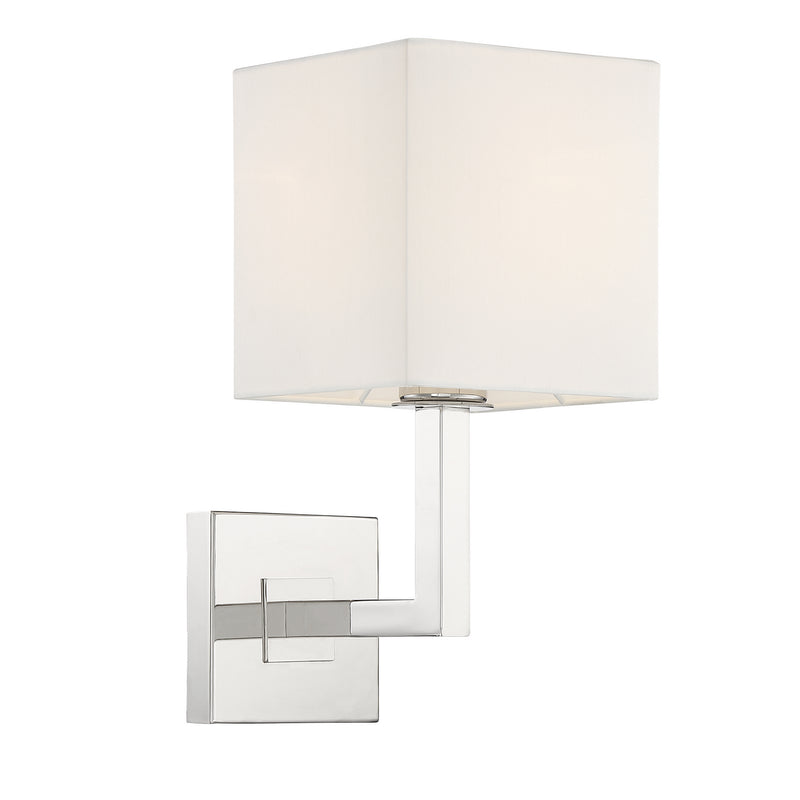 Crystorama CHA-491-PN Chatham One Light Wall Sconce Polished Nickel Main Image.jpg