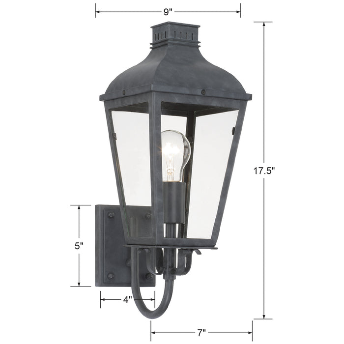 Crystorama DUM-9801-GE Dumont One Light Outdoor Wall Sconce Graphite Alternate Image 2.jpg