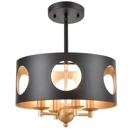 Crystorama ODE-700-BK-GA Odelle Four Light Pendant Black / Antique Gold Main Image.jpg