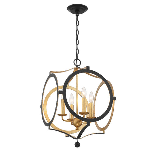 Crystorama ODE-704-BK-GA Odelle Four Light Chandelier Black / Antique Gold Alternate Image.jpg
