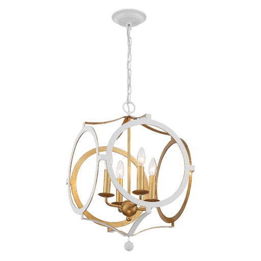 Crystorama ODE-704-MT-GA Odelle Four Light Chandelier Matte White / Antique Gold Alternate Image.jpg