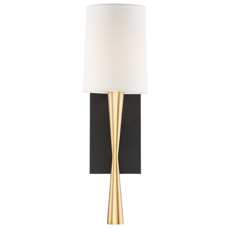 Crystorama TRE-221-AG-BF Trenton One Light Wall Sconce Aged Brass / Black Forged Main Image.jpg