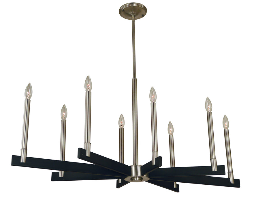 Framburg 5352 BN/MBLACK Jessica Eight Light Chandelier, Brushed Nickel/Matte Black Main Image.jpg