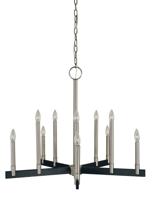 Framburg 5358 BN/MBLACK Jessica Ten Light Chandelier, Brushed Nickel/Matte Black Main Image.jpg