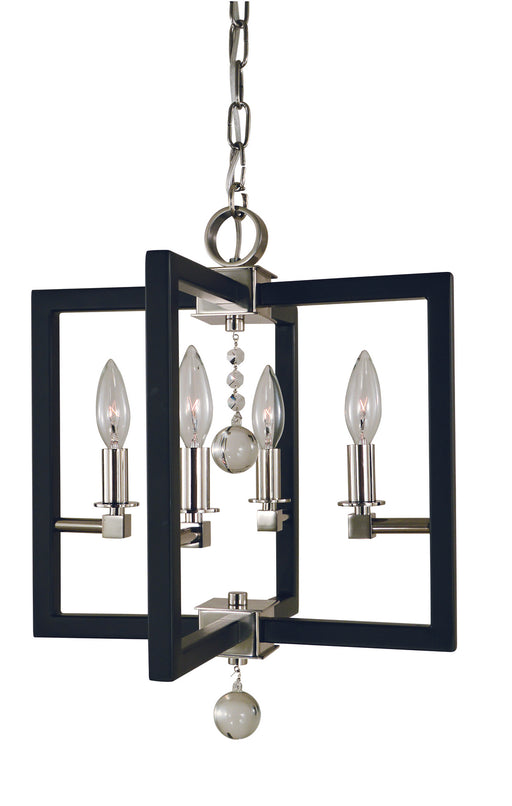 Framburg 5362 PN/MBLACK Minimalist Elegant Four Light Chandelier, Polished Nickel/Matte Black Main Image.jpg