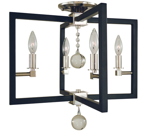 Framburg 5363 PN/MBLACK Minimalist Elegant Four Light Flush / Semi-Flush Mount, Polished Nickel/Matte Black Main Image.jpg