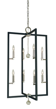 Framburg 5368 PN/MBLACK Minimalist Elegant Eight Light Foyer Chandelier, Polished Nickel/Matte Black Main Image.jpg