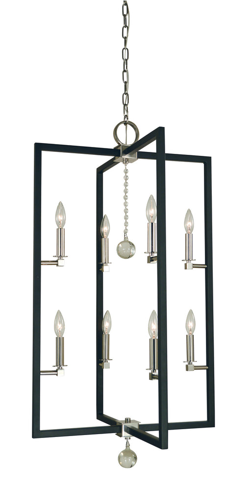 Framburg 5368 PN/MBLACK Minimalist Elegant Eight Light Foyer Chandelier, Polished Nickel/Matte Black Main Image.jpg