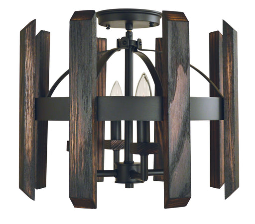 Framburg 5372 MBLACK Modern Farmhouse Four Light Flush / Semi-Flush Mount, Matte Black Main Image.jpg