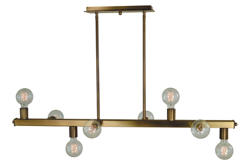 Framburg 5381 AB Heloise Eight Light Island Chandelier, Antique Brass Main Image.jpg