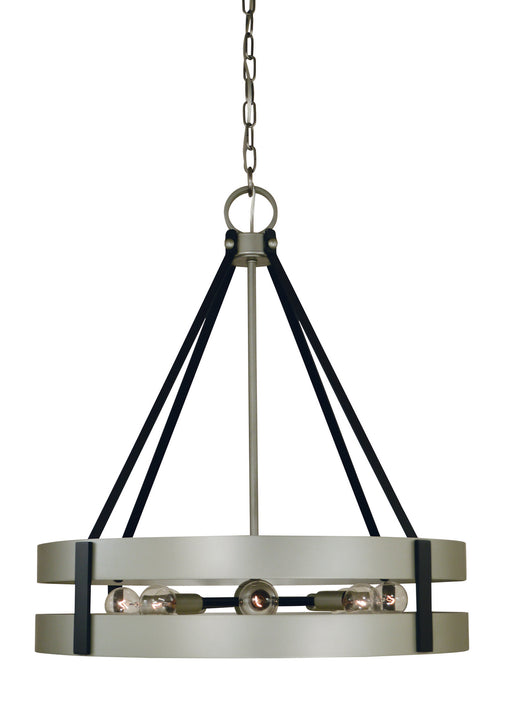 Framburg 5386 SP/MBLACK Orion Eight Light Chandelier, Satin Pewter/Matte Black Main Image.jpg