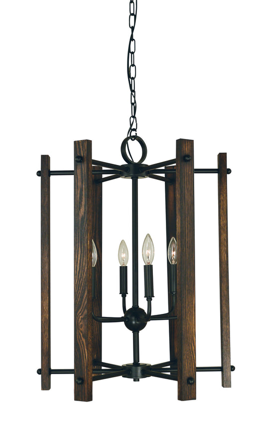 Framburg 5406 MBLACK Modern Farmhouse Six Light Chandelier, Matte Black Main Image.jpg