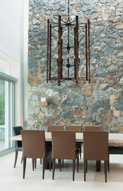 Framburg 5408 MBLACK Modern Farmhouse Ten Light Foyer Chandelier, Matte Black Alternate Image.jpg