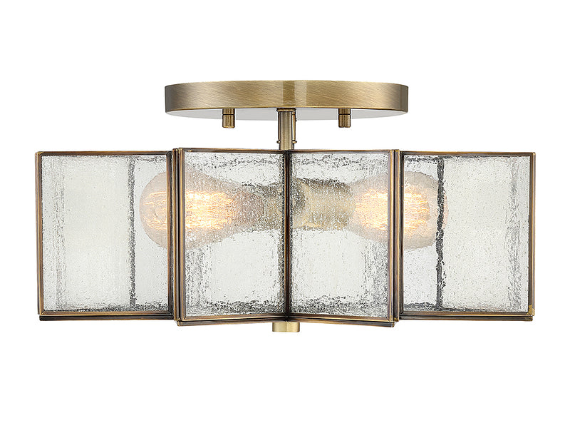 Shoppers Lighting SH60004NB Emily Two Light Semi-Flush Mount, Natural Brass Main Image.jpg