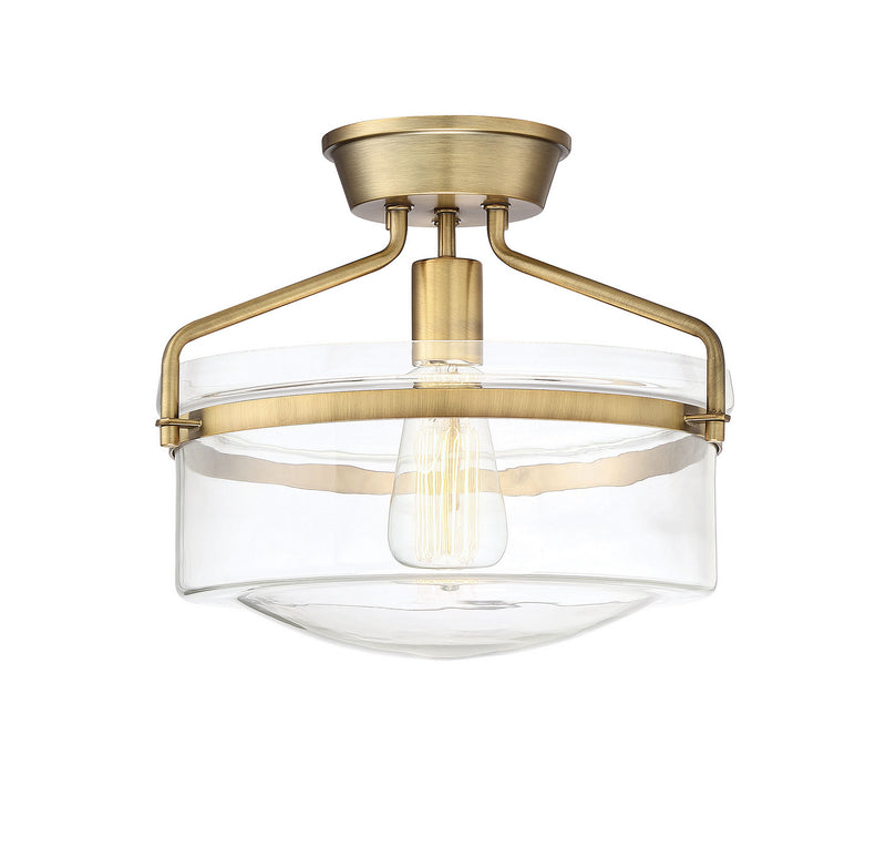 Shoppers Lighting SH60011NB Eleanor One Light Semi-Flush Mount, Natural Brass Alternate Image 2.jpg