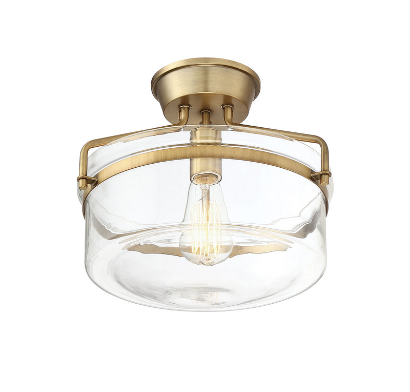 Shoppers Lighting SH60011NB Eleanor One Light Semi-Flush Mount, Natural Brass Alternate Image 3.jpg
