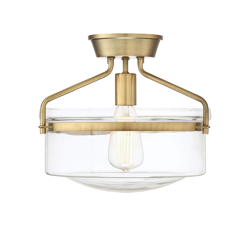 Shoppers Lighting SH60011NB Eleanor One Light Semi-Flush Mount, Natural Brass Main Image.jpg