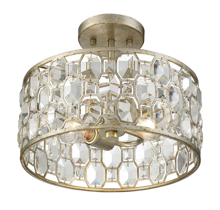 Shoppers Lighting SH60033SG Addison Two Light Flush Mount, Silver Gold Alternate Image 2.jpg