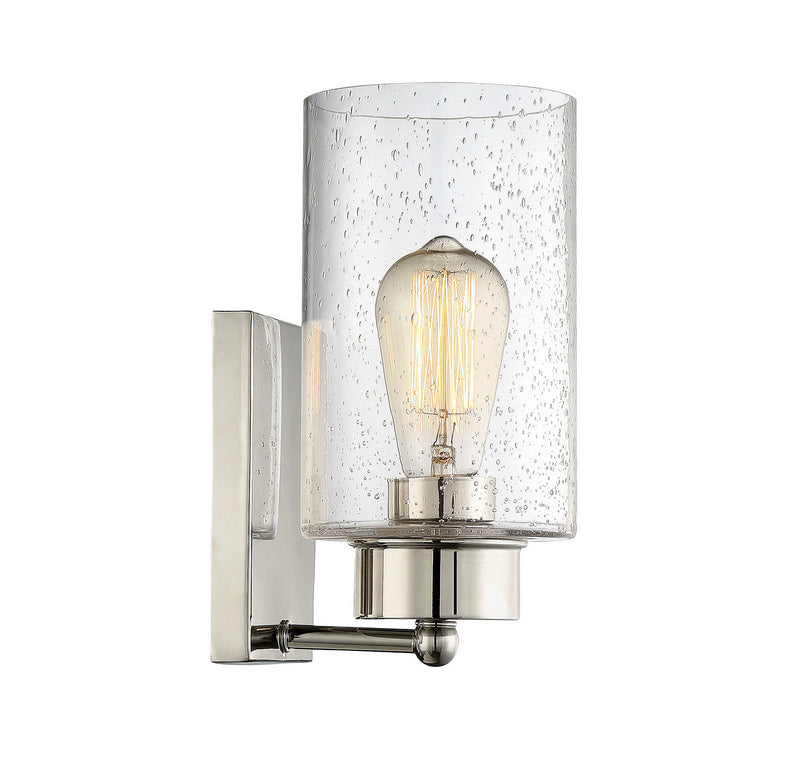 Shoppers Lighting SH90013PN Savannah One Light Wall Sconce, Polished Nickel Alternate Image 2.jpg