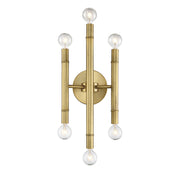 Shoppers Lighting SH90018NB Jocelyn Six Light Wall Sconce, Natural Brass Main Image.jpg