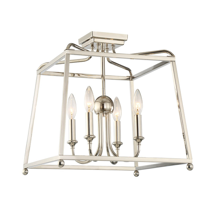 Crystorama 2243-PN_NOSHADE Sylvan Four Light Semi Flush Mount Polished Nickel Main Image.jpg