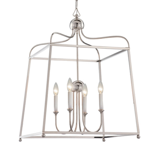 Crystorama 2244-PN_NOSHADE Sylvan Four Light Chandelier Polished Nickel Main Image.jpg