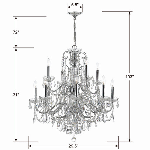 Crystorama 3228-CH-CL-I Imperial 12 Light Chandelier Polished Chrome Alternate Image.jpg
