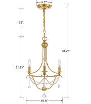 Crystorama 423-GA Metro Three Light Mini Chandelier Antique Gold Alternate Image 4.jpg