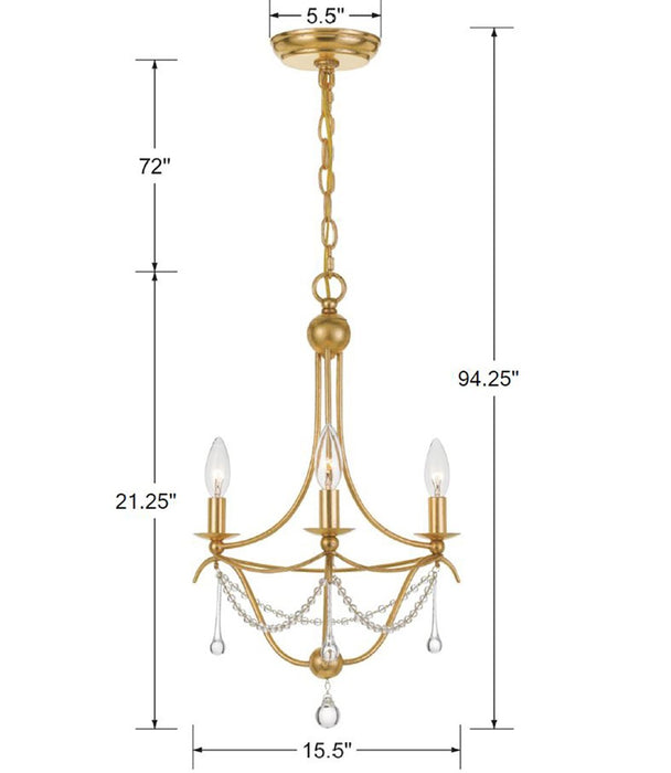 Crystorama 423-GA Metro Three Light Mini Chandelier Antique Gold Alternate Image 4.jpg