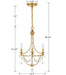 Crystorama 423-GA Metro Three Light Mini Chandelier Antique Gold Alternate Image 4.jpg