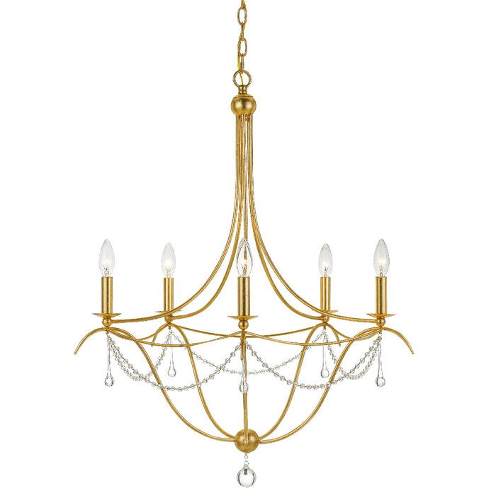 Crystorama 425-GA Metro Five Light Chandelier Antique Gold Alternate Image 2.jpg