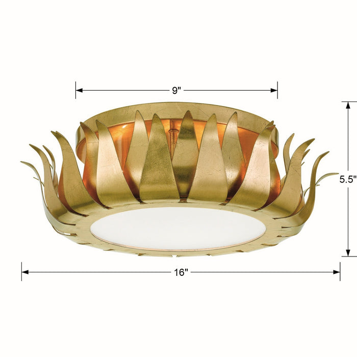 Crystorama 510-GA Broche Three Light Flush Mount Antique Gold Alternate Image 4.jpg