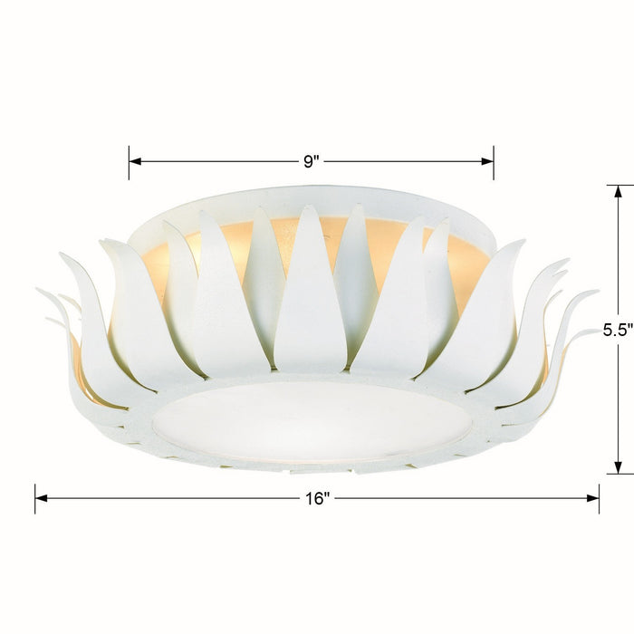 Crystorama 510-MT Broche Three Light Flush Mount Matte White Alternate Image 4.jpg