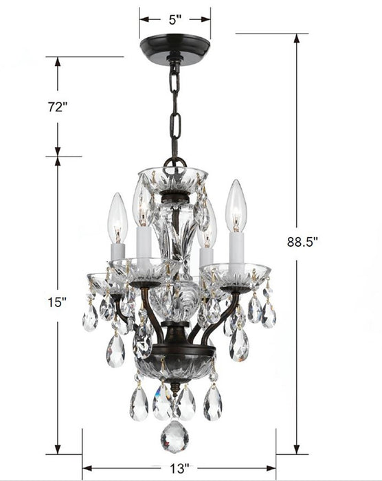 Crystorama 5534-EB-CL-S Traditional Crystal Four Light Chandelier English Bronze Alternate Image 2.jpg