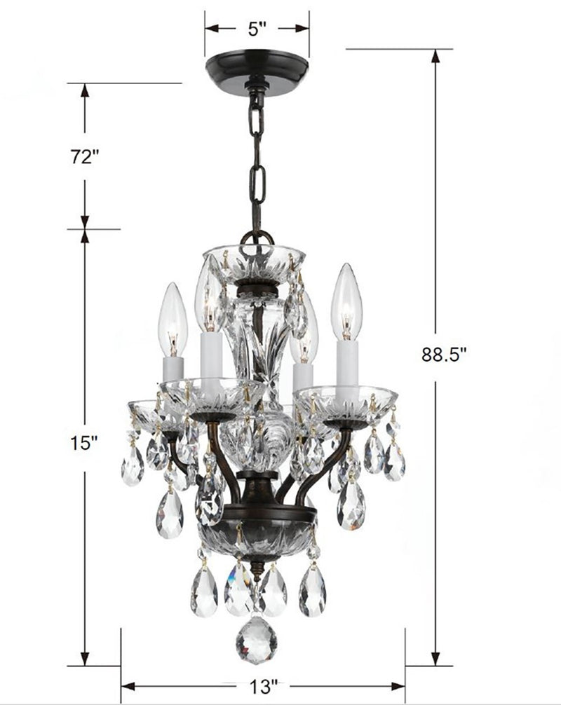 Crystorama 5534-EB-CL-SAQ Traditional Crystal Four Light Chandelier English Bronze Alternate Image 2.jpg